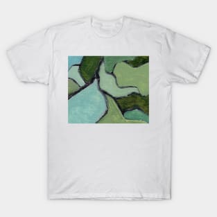 Abstract Oil Painting 2c31 Aspargus Cerulean Fern T-Shirt